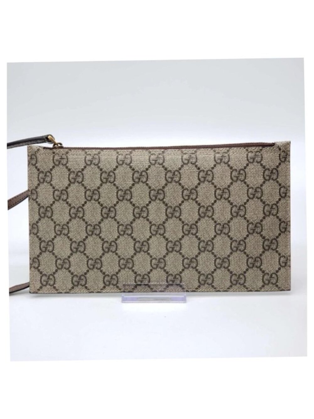 Authentic Gucci GG Supreme Canvas Wristlet Clutch Pouch Zip Bag - Picture 4 of 8